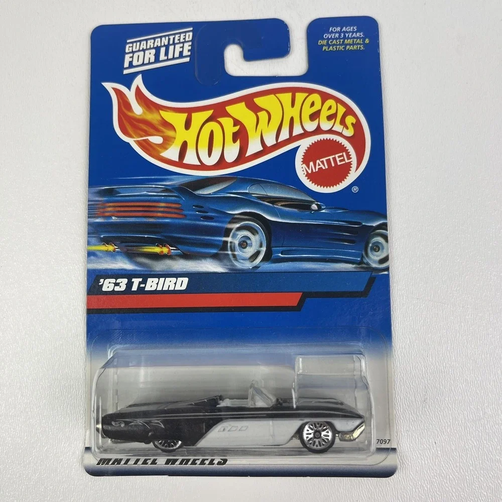 2000 Hot Wheels 63 Ford T Bird Convertible Black White 130